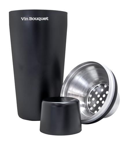 VB Vin Bouquet FIK 1467 Coctelera Negra de 700 ml, Acero Inoxidable, diseño Elegante y Resistente, Ideal para Preparar cócteles y Combinados