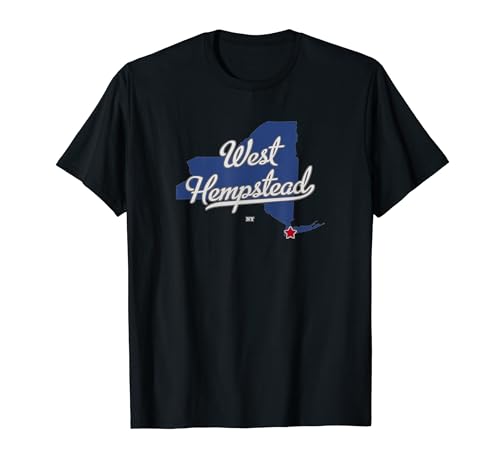 West Hempstead New York NY Map T-Shirt