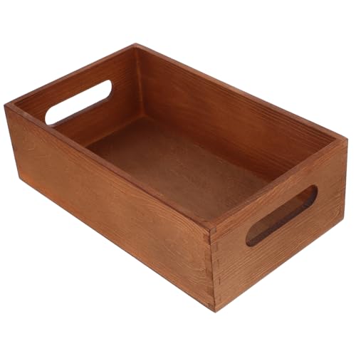 Angoily Aufbewahrungsbox Aus Massivholz Kistenbehälter Für Schreibtisch Werkzeugkiste Hölzerne Schreibtischkiste Mit Seitengriffen Organizer Aus Holz...