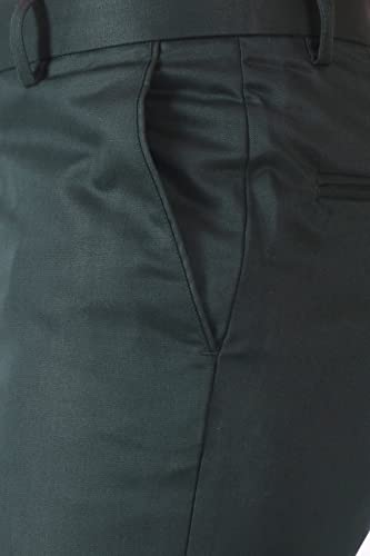 Image of MALENO Men's Slub Effect Solid Trouser | Classic Slim Fit Formal Trousers for Men | Slim Fit Trousers for Men