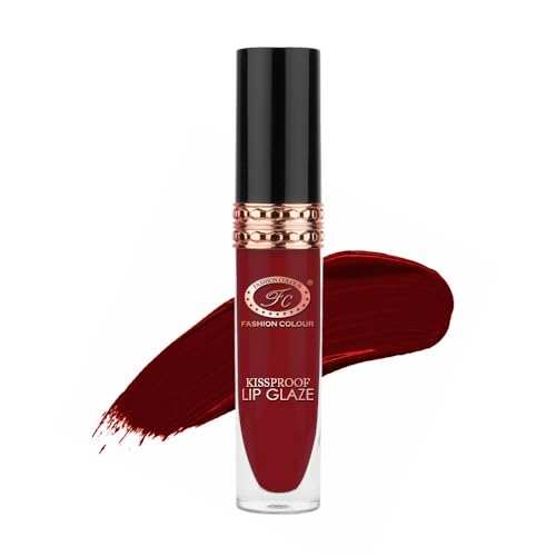 Image of Fashion Colour Kissproof Lip Glaze Lipstick | Upto 12 Hours Stay | Velvet Texture | Non Transfer Lipstick Waterproof | Highly Pigmented | Lipstick For Women | 7g (Reddle)