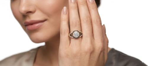 Image of Choose Your Gemstone Round Twisted Pave Double Halo Diamond CZ Ring Yellow Gold Plated Round Shape Double Halo Engagement Ring for Women, and Ladies US Size 4 to 12