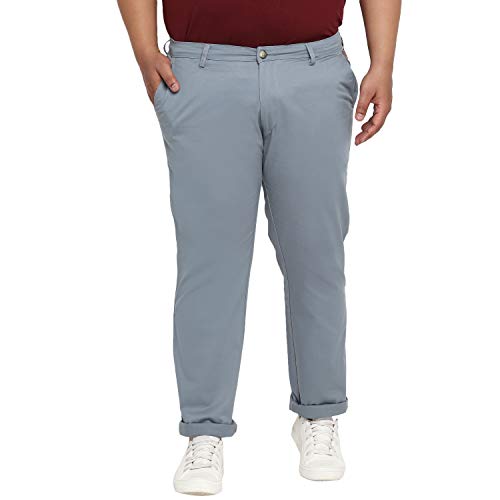 Image of Urbano Plus Men Mid Rise Cotton Regular Fit Casual Chino Pants Stretch