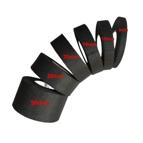 Cinta de tela autoadhesiva resistente para organizar cables negros de 25mm 5