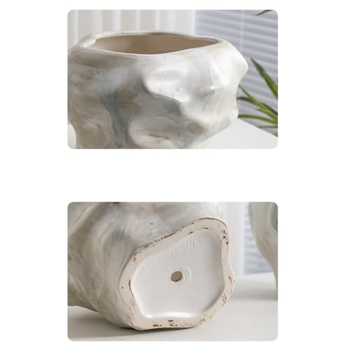 Pot de fleur extérieur 27cm avec trou de drainage et décoration moderne