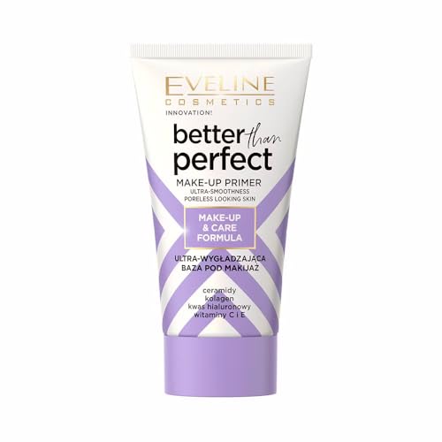Eveline Cosmetics Better Than Perfect Makeup Primer - Glättet, spendet Feuchtigkeit & verlängert Make-up-Tragezeit mit Hyaluronsäure, Kollagen, Vitaminen C & E