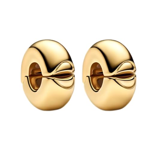 YUMINN Golden Clip x2 Charms 925 Sterling Silver for Bracelets and Necklaces Dangle Beads Jewelry for Women