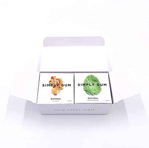 Simply Gum | Variety Pack - Peppermint, Cinnamon, Ginger, Fennel, Maple, Coffee | Synthetic Free + Aspartame Free + Non Gmo #TOP6