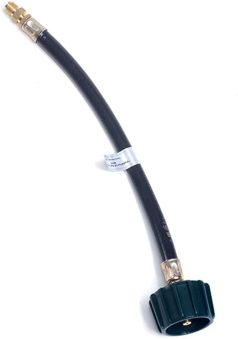 Manguera de propano de 18 pulgadas - Manguera de propano sin manómetro - Manguera de tanque de goma QCC1TYPE 1 - Pigtail de propano para caravana -