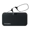 ThinOPTICS Stick Anywhere, Go Everywhere Reading Glasses plus Classic Universal Pod Case, Black Frame, Black Case, 2.50 Strength