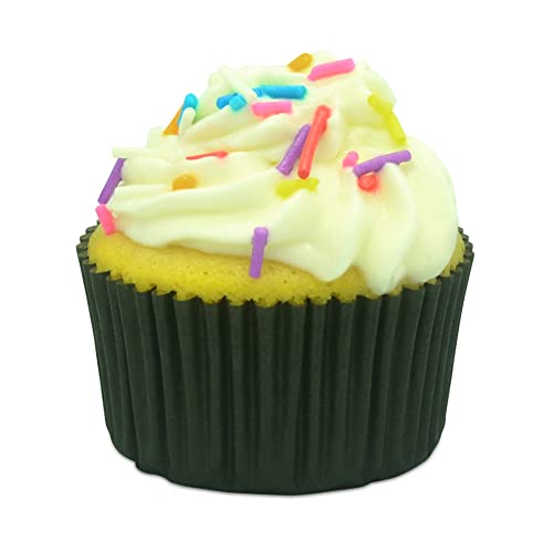 Image of Standard Baking Cups, Classic Black Greaseproof Festive Cupcake Liners, 150-count