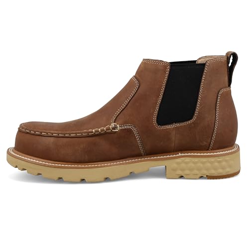 Twisted X Men's 4" Work Chelsea Boot, Moc Toe Nano Toe with CellStretch2