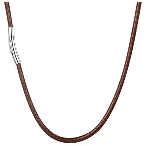 U7 Brown Cord Necklace for Men Cover