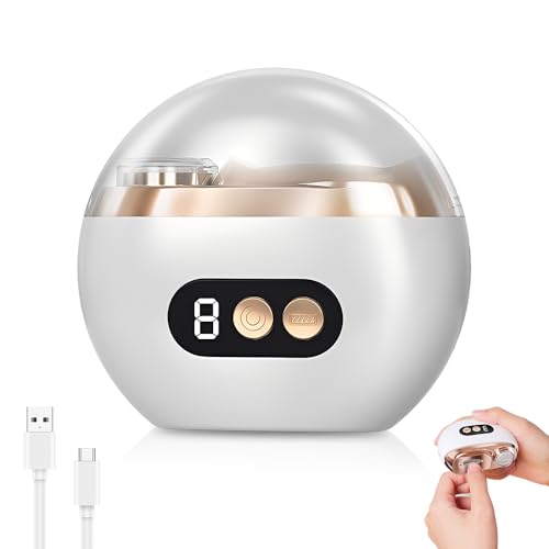 Coupe ongle électrique 2 en 1 blanc avec lime et lumière LED