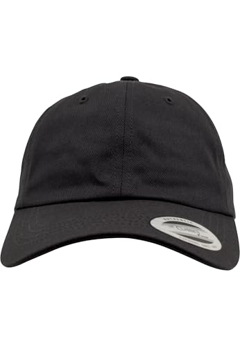 Yupoong Flexfit Low Profile Cotton Twill Unisex Dad Hat Cap für Damen und Herren, 6 Panel Baseball Cap unstructured mit Messingverschluss, black, One Size