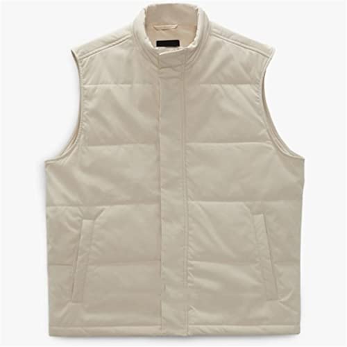 Chaleco beige de invierno para hombre, abrigo sin mangas informal en talla S 2