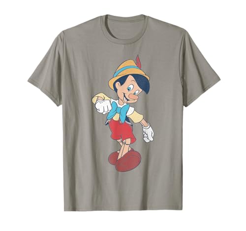 T-shirt Pinocchio Disney vintage au portrait rétro en coton