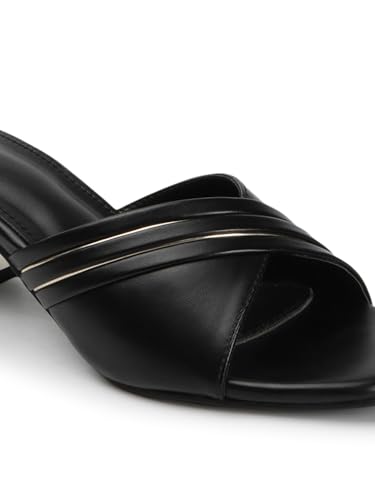 Image of Carlton London Women Comfortable Casual Sandal with Block Heels, Square Toe for Casual and Wear