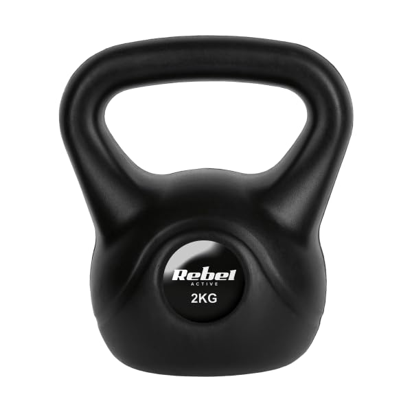Pesa rusa Bitum – 2/4/8/10 kg – Mango antideslizante con funda de plástico resistente, ideal para entrenamiento de fuerza, fitness funcional y gimnasio en casa (pesa rusa 2 kg)