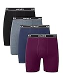 Hanes mens 4 Pack Boxer Briefs, Black/Grey, XX-Large US