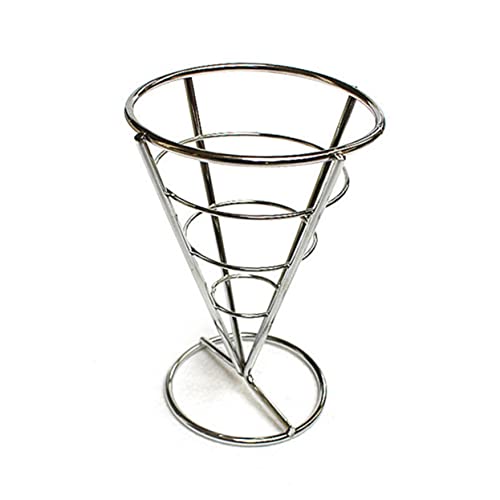 NAMOARLY Fries Foods Stand Holder Metal Basket for Fries with Sauce Dipper Cone Display Rack for Appetizers for Restaurants and Parties