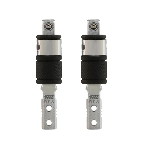 711L フラットエンド 1/4インチ 六角から差込角ソケットへの 2 in 1 エクステンション – レザーマン マルチツール用ビットアダプター対応 – 両方向ビットドライバーエクステンダー – 2個セット