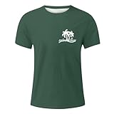 2026 Kokosnuss-T-Shirt: Lebensechter Palmen-Druck, weiche Baumwolle, strandleicht für Sommer(Armeegrün,M)