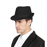 Classic Fedora Hat for Men Women Bucket Fedora 20s Fedora Hat Short Brim Panama Cap Fashion Jazz hat Church Party Fedora Black
