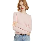 Suéteres de lana para mujer, cuello redondo, suéteres de punto de cachemira, tops sólidos, Pnnrk, L