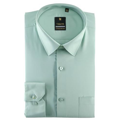 Image of 7-DAYS Men's Premium Formal Shirt - Cotton Rich, Regular Fit, Full Sleeve, with Pocket, Durable & Easy Care - Perfect for Office & Everyday Wear