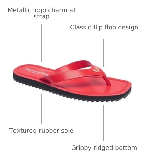 Image of True Religion Women's Flip Flop Sandals - Lightweight Rubber Sole with Iconic Logo Detail