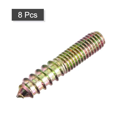 Image of uxcell 3 /8-16x2 Hanger Bolts, 8pcs Double Ended Screws Wood Dowel Screws for Furniture