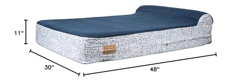 Harry Barker Premium Waterproof Orthopedic Pet Bed, 11" Thick, Three Layers of Foam, Waterproof Liner, Removable Washable Cover, Bolster Pillow, Warranty Guaranteed
