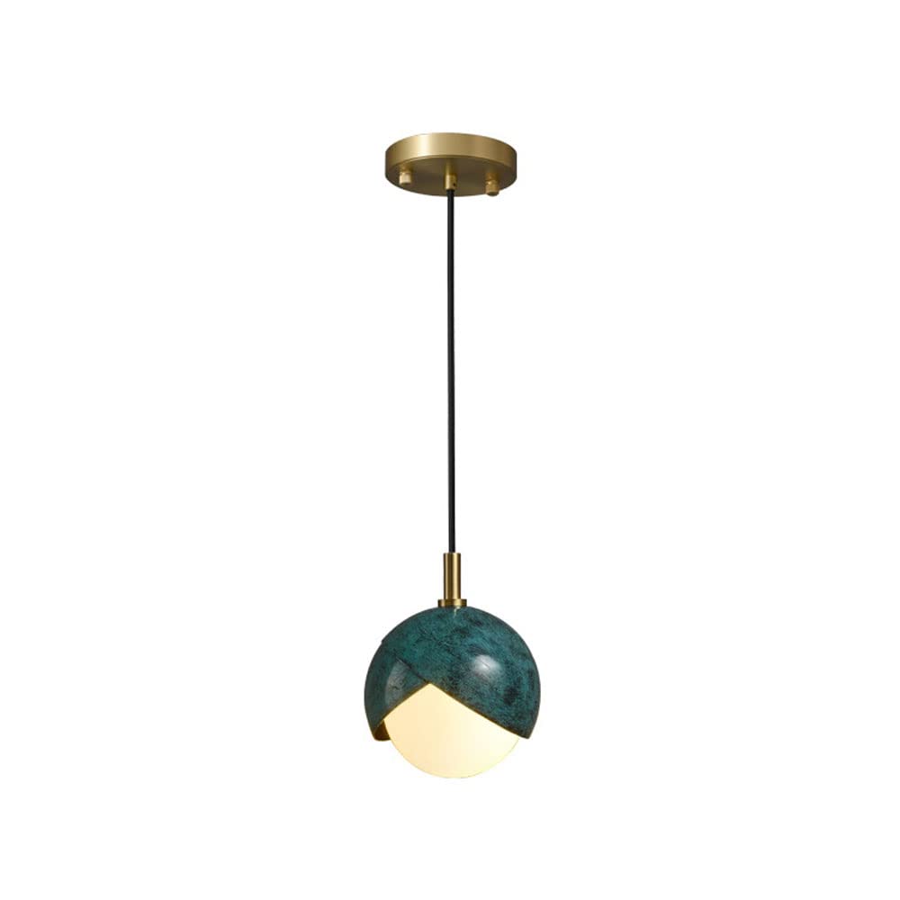 Plafonnier suspendu en cuivre vert pour illuminer avec élégance votre salon moderne