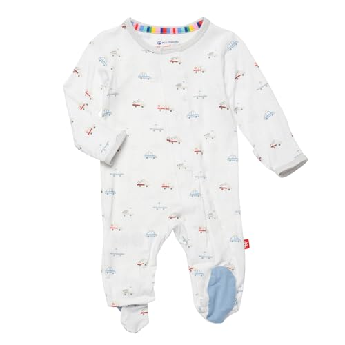 Magnetic Me Boys Modal Magnetic Baby Footie Pajamas | Silky Soft Modal Fabric | Hug Dispatcher | 0-3 Months