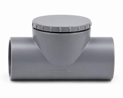 Clapet Anti-Retour Ø 40 Anti Refoulement PVC Femelle Femelle à Coller avec Bouchon de Visite pour Eaux Usées