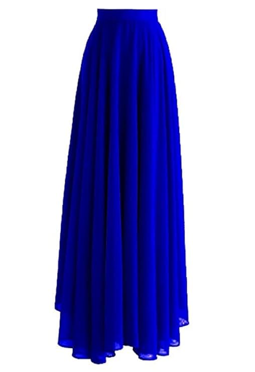 Women’s Solid Chiffon Maxi Skirt – High Waist Flowy Long Skirt for Party, Casual & Ethnic Wear-image-29