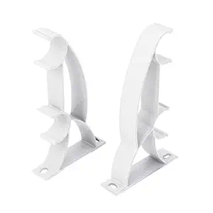WorldCare 1-inch 25mm Dia Double Drapery Rod Wall Bracket White 2pcs