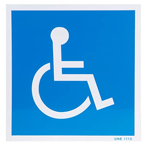 Cartel Minusvalidos Azul Blanco 21X21 Cm.