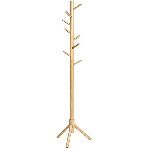 IBUYKE Adjustable Wood Coat Rack with 8 Hooks Cover