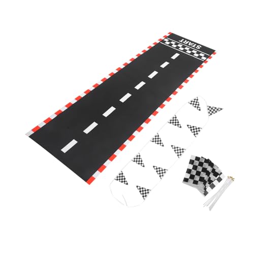 KONTONTY Race Car Party Decorations Checkered Flag Track Banner for Birthday Racing Car Themed Supplies