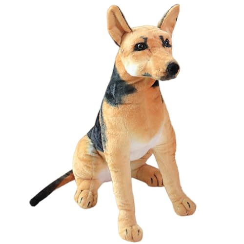 Csafyrt Hund Stofftier realistisch sitzender Hund Plüsch 12 Zoll weiche Stofftiere Dekoration Deutscher Schäferhund Plüschtier