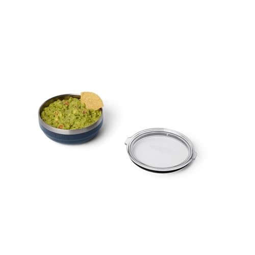 Image of YETI Rambler Low Bowl, Vacuum Insulated, Stackable and Nestable Stainless Steel Bowl with Lid, 0.7 Quart, Navy
