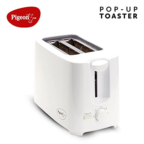 Pigeon 2 Slice Auto Pop up Toaster. A Smart Bread Toaster for Your Home (750 Watt) (White) view 2
