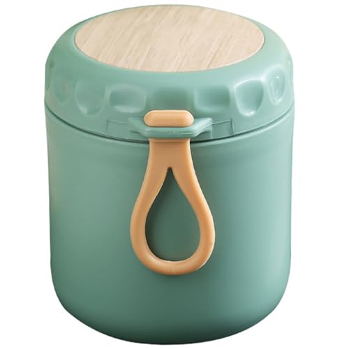 DOITOOL Tasse à Soupe Isotherme Double Paroi Poignée, 500 Ml, Plastique Étanche Vert, Tasse à Petit-déjeuner Portable Compatible Micro-ondes pour Travailleurs et Usage Mobile