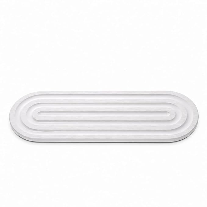 KOIOS | Diatomaceous Earth Stone Drying Mat for Kitchen & Bathroom Sink, Fast Water Absorbing Diatomite Tray with Anti-Slip Silicone Base, Countertop Organizer & Soap Holder-image-35