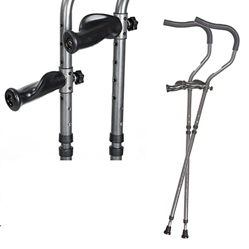 1 para amortyzatorów kul pod pachami, składane medyczne kule ortopedyczne i ergonomiczne uchwyty, ergonomiczne regulowane pomoce do chodzenia w kształcie litery F (rozmiar: 158 cm)