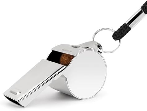Golvery Coach Whistle Stainless Steel, Loud Crisp Sound Whistle w...