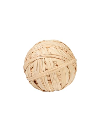 GISHIKI 100% Natural Raffia Cat Ball Toy with Bell for Cats, Handwoven, Non-Toxic, No-Plastic, Natural & Healthy, Anxiety Relief