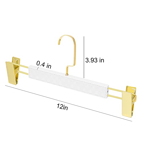 16 Pack Gold Pants Hangers,Plastic Skirt Hangers With Gold Clips,Premium Pants Hangers For Clothes Coat 360° Swivel Hook(Gold-16 Pack) #TOP4